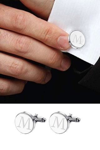 Boutons de manchette - Plaqué or blanc