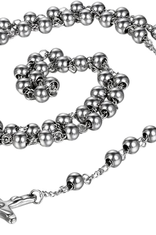 Collier chapelet - Plaqué or blanc