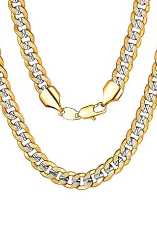Collier - Plaqué or blanc et plaqué or jaune