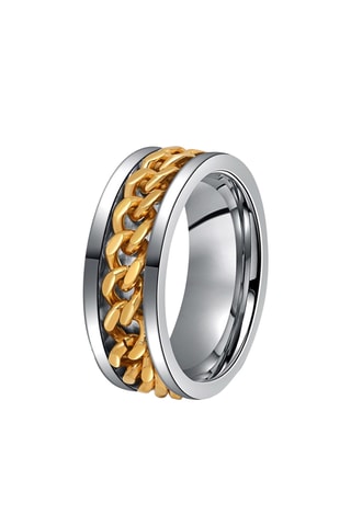 Bague - Plaqué or blanc et plaqué or jaune