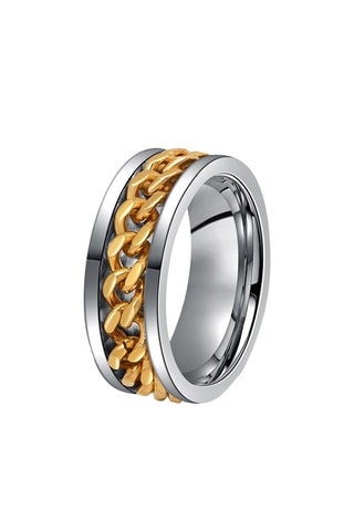 Bague - Plaqué or blanc et plaqué or jaune