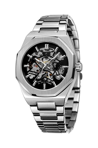 Montre automatique en plaqué or blanc