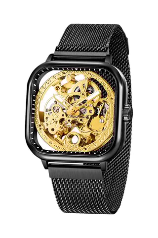Montre à quartz en acier - Noir