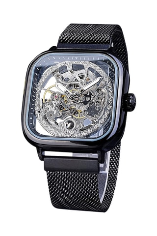 Montre à quartz en acier - Noir