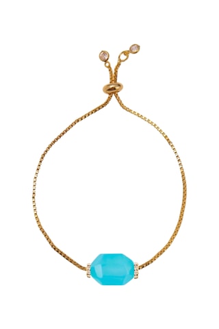 Bracelet - Plaqué or jaune et calcédoine