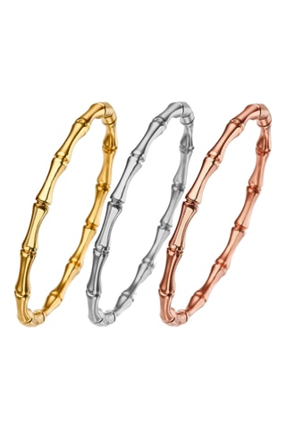 3 joncs - Plaqué or jaune, plaqué or rose et plaqué or blanc