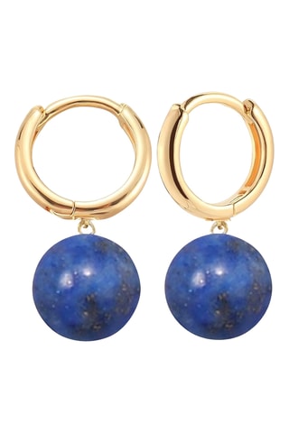 Boucles d’oreilles - Plaqué or jaune et lapis-lazuli