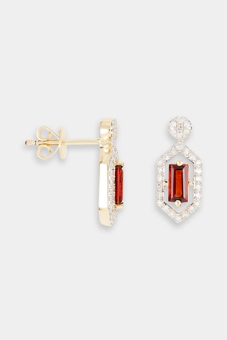 Boucles d'oreilles Irisia - Or jaune, diamants et grenats