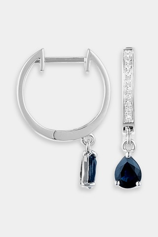 Créoles - Or blanc, diamants et saphirs