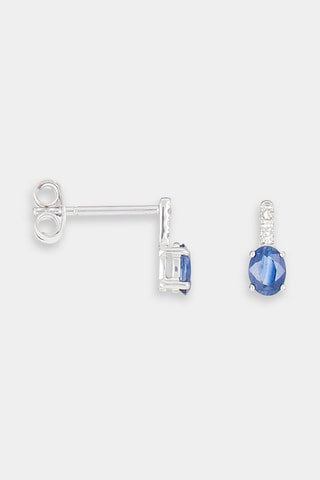 Boucles d'oreilles Songe bleu nuit - Or blanc, diamants et saphirs