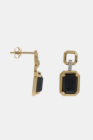 Puces Eternal Black - Or jaune, agates et diamants