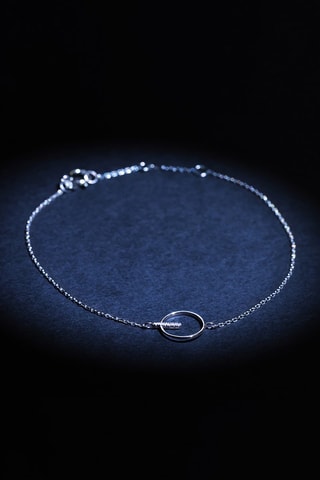 Bracelet Barette Encerclée - Or blanc et diamants