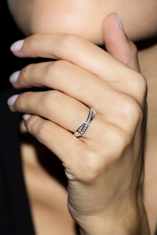Bague Croce - Or blanc et diamants