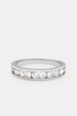 Bague Alliance Rail - Or blanc et diamants