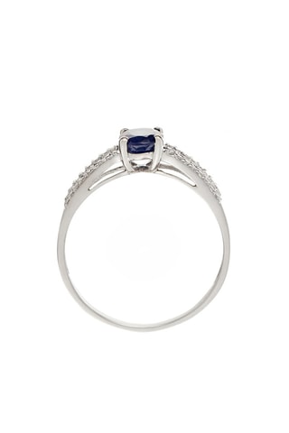 Bague Reine Océane - Or blanc, diamants et saphirs
