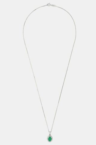 Collier Lara - Or blanc, émeraude et diamants