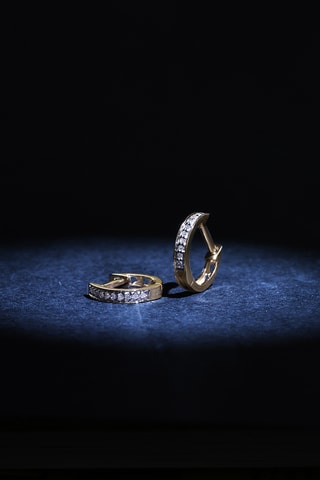 Créoles Anneau PM - Or jaune et diamants