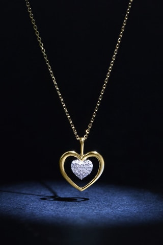 Pendentif Cœur Tendresse - Or jaune et diamants
