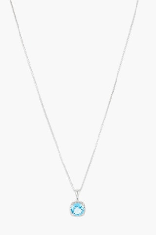 Pendentif Delicate Topaze - Or blanc, diamants et topaze