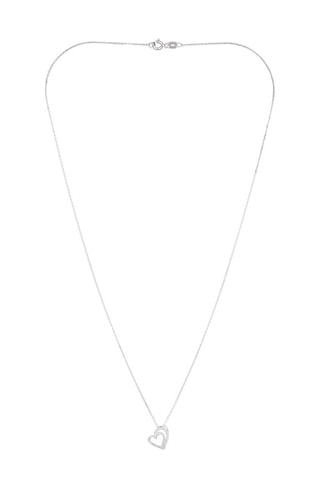 Pendentif Two Hearts  - Or blanc et diamants