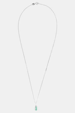 Pendentif Keona - Or blanc, diamants et émeraudes