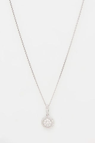 Pendentif Forteresse ronde - Or blanc et diamants