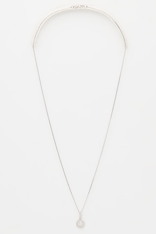 Pendentif Forteresse ronde - Or blanc et diamants