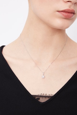 Pendentif Forteresse ronde - Or blanc et diamants