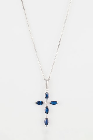 Pendentif Antonelle - Or blanc, diamants et saphirs