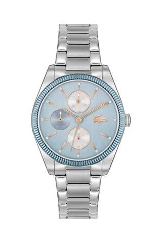 Stalen Quartz Horloge - Zilverkleurig en Blauw