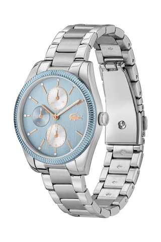 Stalen Quartz Horloge - Zilverkleurig en Blauw