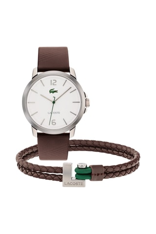 Leren Quartz Horloge - Bruin en Zilverkleurig