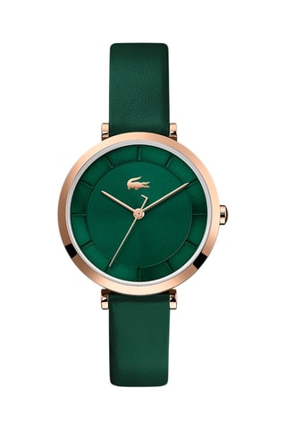 Leren Quartz Horloge Geneva - Groen en Roségoudkleurig