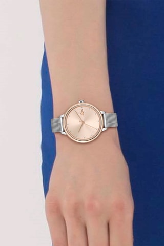 Stalen Quartz Horloge Cannes - Zilverkleurig en Roségoudkleurig