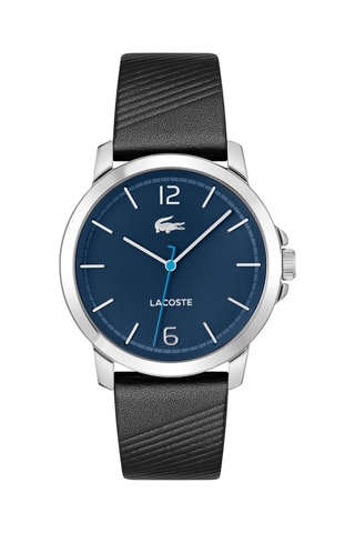 Leren Quartz Horloge Ottawa - Zwart en Zilverkleurig