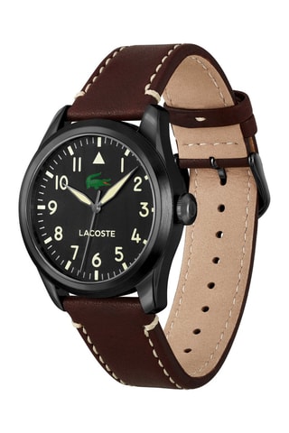 Leren Quartz Horloge - Bruin en Zwart