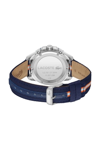 Nylon Quartz Horloge - Chronograaf - Blauw en Oranje