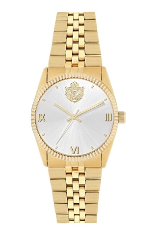 Stalen Quartz Horloge - Goudkleurig en Zilverkleurig