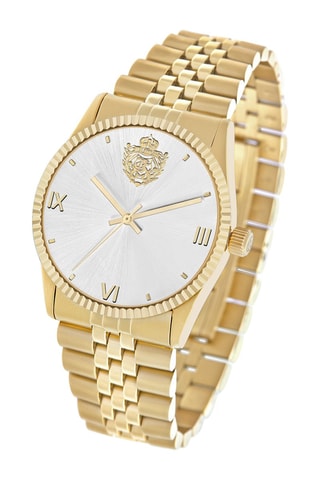 Stalen Quartz Horloge - Goudkleurig en Zilverkleurig
