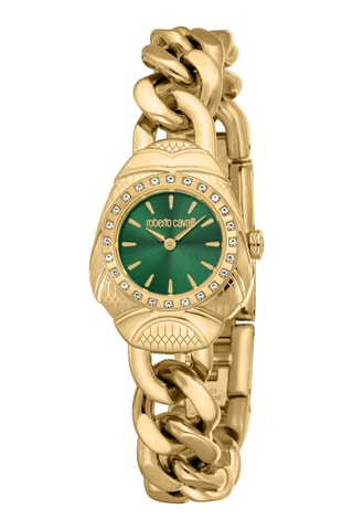 Stalen en Parelmoer Quartz Horloge Riviera - Goudkleurig en Groen