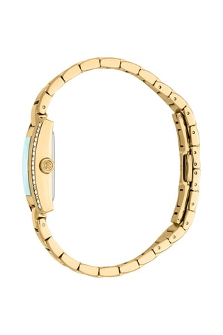 Stalen Quartz Horloge Soletta- Goudkleurig en turquoise