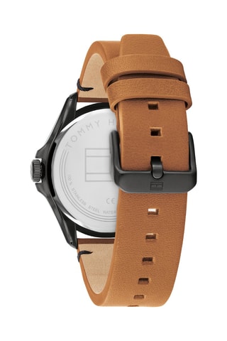 Leren Quartz Horloge Zwart