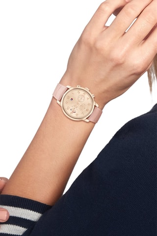 Leren Quartz Horloge Chronograaf - Roze en Roségoudkleurig