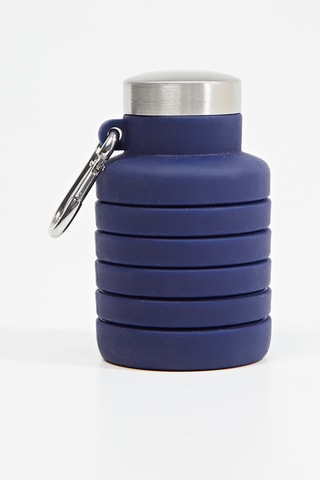 Bouteille extensible en silicone et acier inoxydable - Bleu marine