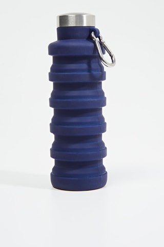 Bouteille extensible en silicone et acier inoxydable - Bleu marine