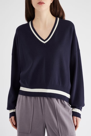 Pull - Bleu marine et blanc