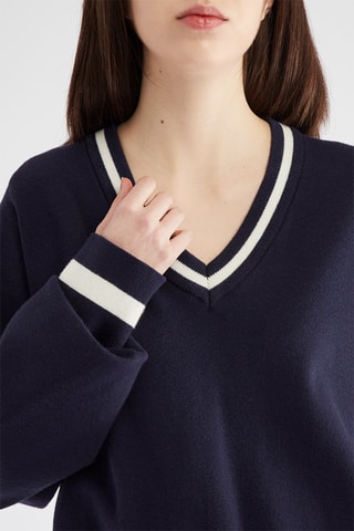 Pull - Bleu marine et blanc