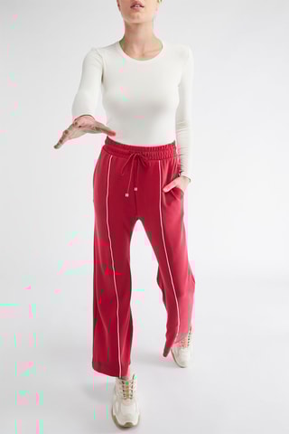 Pantalon flare taille haute - Rouge