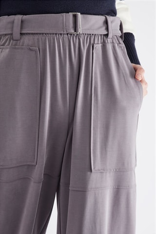 Pantalon droit taille haute - Gris clair