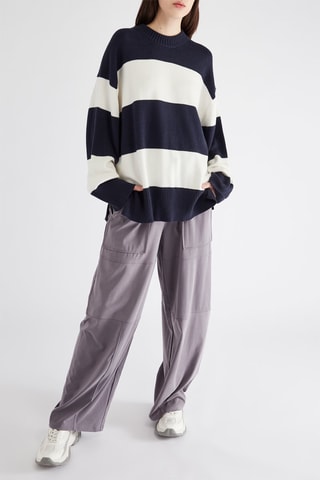 Pantalon droit taille haute - Gris clair